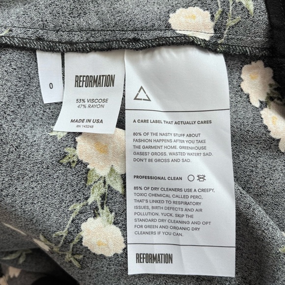 Reformation Floral Wrap Zircon Mini Dress Size 0 Contessa Tie Front Cocktail NWT - Picture 13 of 13